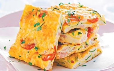 Oven Baked Zucchini, Tuna and Tomato Frittata