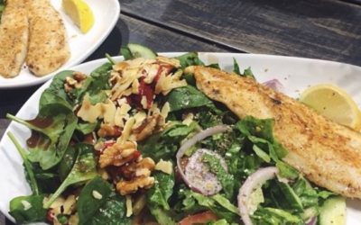 Herb Crusted Fish Fillets with a Fresh Toss Salad